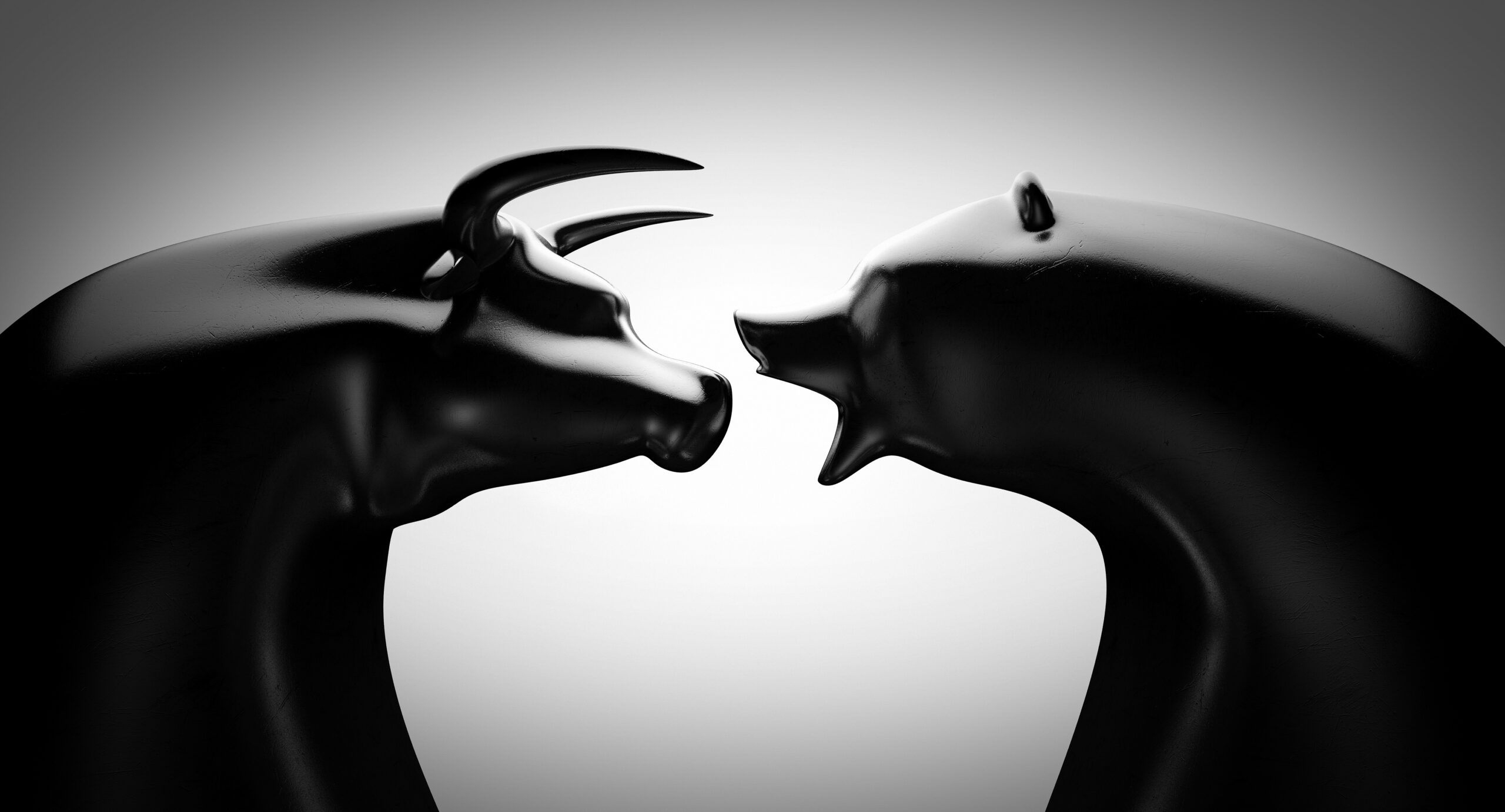 silhouettes of a bull and bear