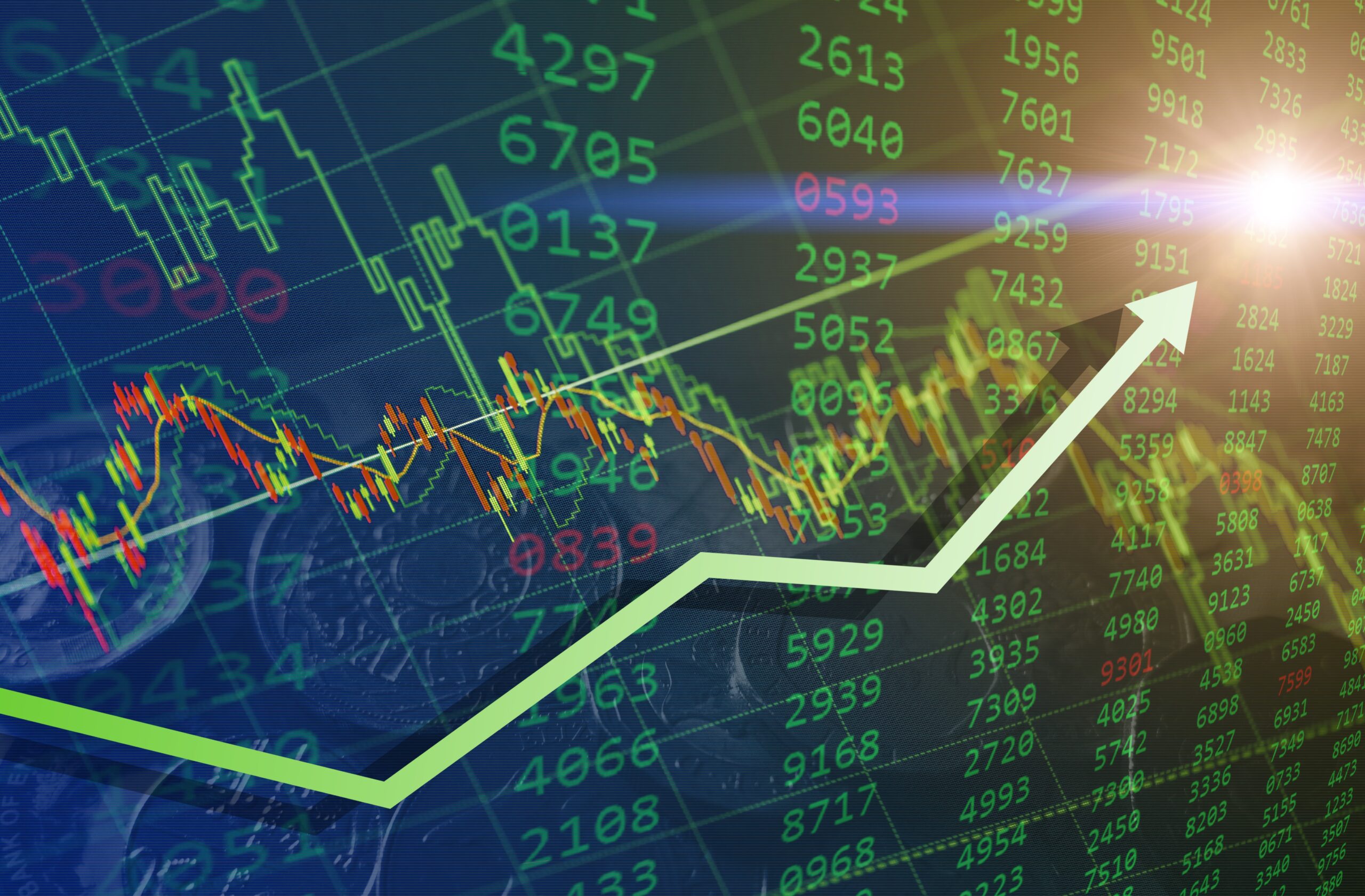 table showing an increase in the stock market