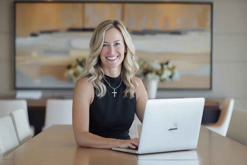 a business owner who is working with a financial planner for her small business