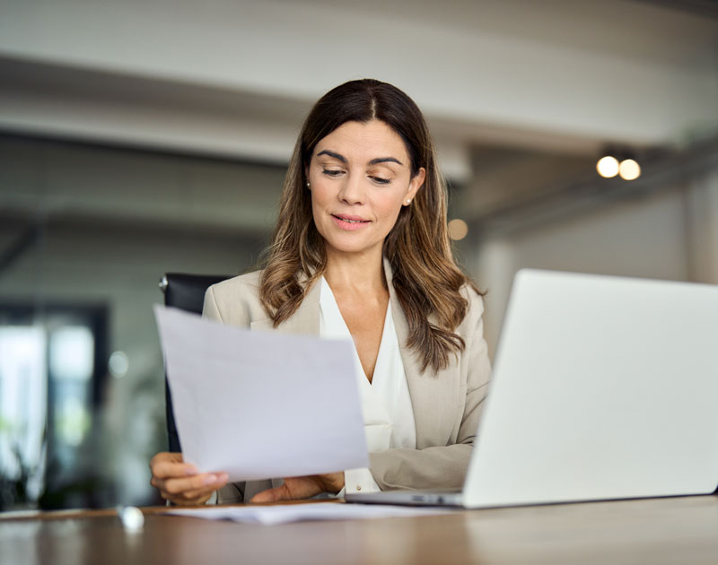 a professional financial advisor reviewing an investment portfolio