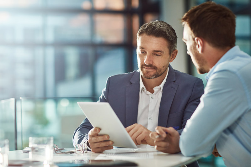 financial planning advisor reviewing information with a client